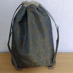 御朱印帳袋　巾着袋　信玄袋　ハンドメイド 正絹　グリーン系のサムネイル