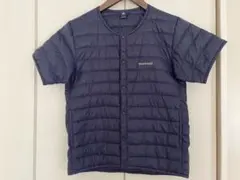 極美品 mont-bell モンベル スペリオダウン ラウンドネックT ネイビー
