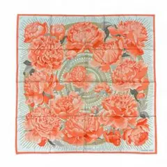 K8411 エルメス カレ90 Les Pivoines 芍薬 スカーフ シルクのサムネイル