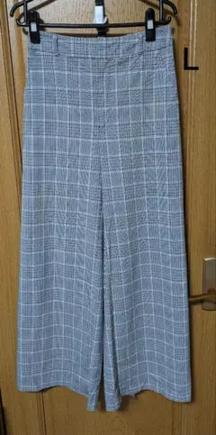 gu チェック ワイドパンツ レディース Ｌサイズ