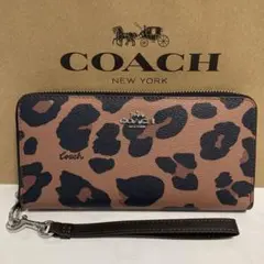 新品　COACH長財布　コーチ　長財布　レディース メンズ レオパード　ヒョウ柄