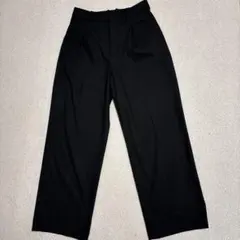 ユニクロ　タックワイドパンツ　黒　丈長め　72cm