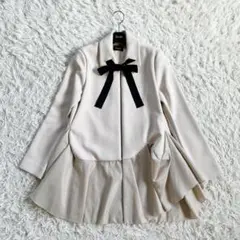 【タグ付き♡未使用】ヒューデイトゥイブニング　アシンメトリーペプラムコート　36