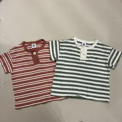 プチバトー　ボーダーTシャツ2枚セット　24m 86cm