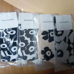 新品未使用　マリメッコ　ソックス　ブラック　ウニッコ　4足　ベージュ