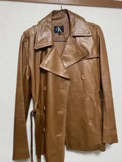 Calvin Klein レザーコート ブラウン サイズ4のサムネイル