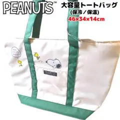 PEANUTS ビッグ トートバッグ 保冷保温 グリーン 大容量 スヌーピー