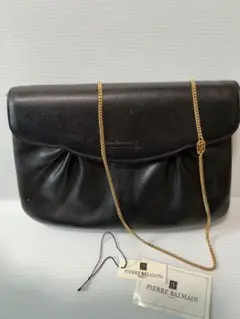 美品！PIERRE BALMAINブラックレザーショルダーバッグ300円スタート