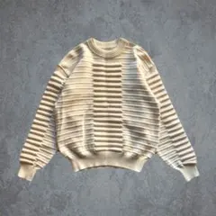 90s 00s archive 3D ivory wool knit y2k