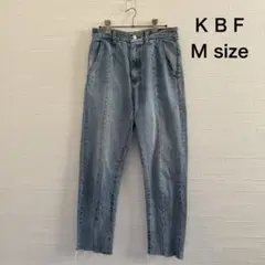 KBF デニムパンツ M ライトブルー ストレート ハイウエスト 裾フリンジのサムネイル