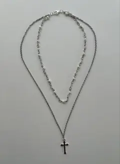 y2k 十字架ネックレス2連 フェアリーグランジ　ウィッシュコア