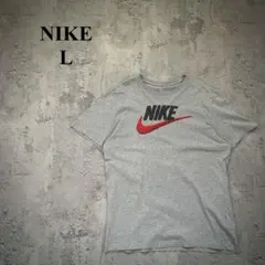 希少デザイン【NIKE】ナイキ（L）スウッシュロゴTシャツ＊ビッグロゴ＊のサムネイル