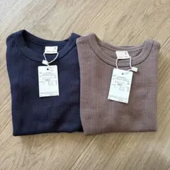 【petit main】新品タグ付き / GOODPRICEワッフル長袖Tシャツ