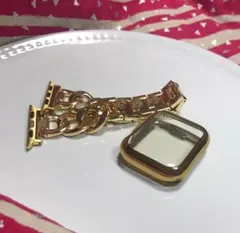 45mm アップルウォッチ　カバー チェーンベルト アップルウォッチ　バンド