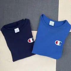Champion Tシャツ 160 ネイビー ブルーの2枚セット