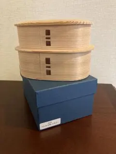 新品未使用　柴田慶信商店　曲げわっぱ　白木 つくし弁当箱　入れ子のサムネイル