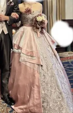 【最終値下げ】カラードレス　サテン ブーケ、ブートニア、パフスリーブなど　セット