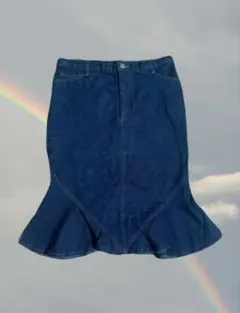 マーメイドスカート　フリル　デニム　平成　y2k 森ガール