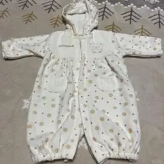 フリースロンパース 50から60cm クマ刺繍