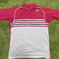YONEX ピンク ストライプ ポロシャツ JP M
