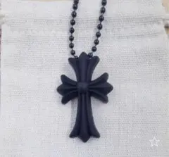 シリコンネックレス 男女兼用 クロス ネックレス 十字架 ラバー ブラック