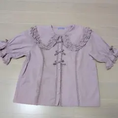 axes femme(アクシーズファム)kawaii 丸衿半袖コットンブラウスのサムネイル
