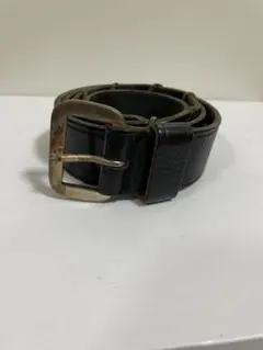 DIESEL ディーゼル 黒 レザー ダメージ 編み込みベルト