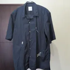 Paul Smith 半袖シャツ L ダークブルー 鳥刺繍
