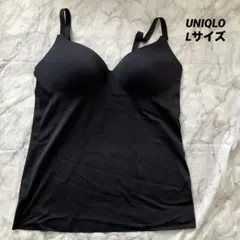 【UNIQLO】ユニクロ　エアリズムシームレスVネックブラキャミソール　L