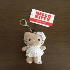 Me% ローリーズファーム トイキーホルダー キティ 水玉 白