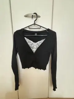 SHEIN ブラック クロップドシャツ Sサイズ