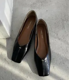 CAPRICIEUX LE'MAGE スクエアステッチフラットシューズ