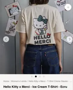 完売品 激レア パリ限定 merciハローキティコラボTシャツ Mのサムネイル