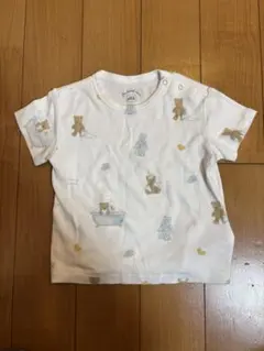 【ジェラートピケ】クマ柄 ホワイト Tシャツ　80センチ