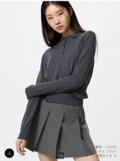 UNIQLOメリノポロセーター　М　今季　グレー　レディース