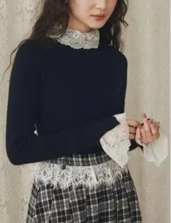 merry jenny レースリブニットのサムネイル