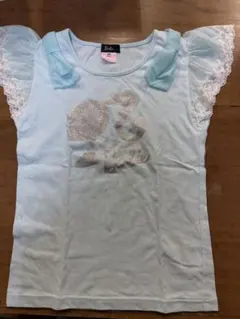 Barbie 水色 フリル袖 Tシャツ 150Aのサムネイル