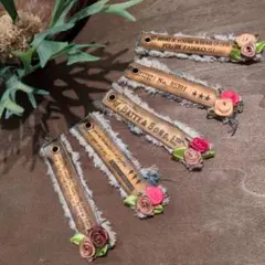 デニムリメイク☆レトロクラシックシャビー細長タグ✨️リボン - メルカリ
