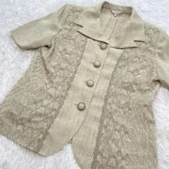 日本製 レリアン Leilian テーラードジャケット 刺繍 ツイード風 ９号