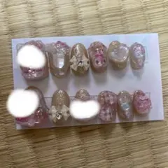 ボンボンドロップシール　ネイル　12個セット　ゴールド ピンク　#17