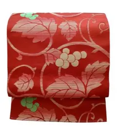 No.4234　名古屋帯　六通　正絹　着物　仕立済　新品未使用 名古屋帯 絹」九寸名古屋帯 白銀地 六通柄帯リサイクル