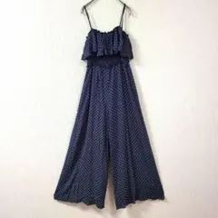 スナイデル フリルシャーリングオールインワン ネイビー F サロペット パンツのサムネイル