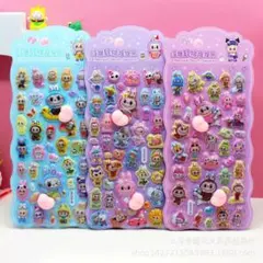 セール　ぷにぷにシール おしりシール Labubu ラブブ 3Dシール 3枚
