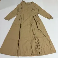美品　ニコアンド　ベージュ Vネック 長袖 シャツワンピース　最終値下げ