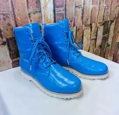 ☆アディダス オリジナルス レザー ブーツ ADI アウトドア 23cm ブルーのサムネイル