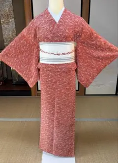 A65愛華 洗える夏着物小紋 絽　箔　淡黄　正絹 単衣 A65愛華 洗える夏着物小紋 絽 箔 淡黄 正絹 単衣 - メルカリ