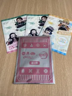 【すかいらーく】鬼滅の刃 コラボ第2段＊三つ折りクリアファイル2種3枚セット