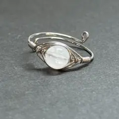 WR72FS 天然石 パワーストーン ワイヤーリング ブルームーンストーン