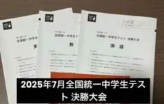 全国統一中学生テスト 決勝大会 2018年7月 原本！課題論文付き