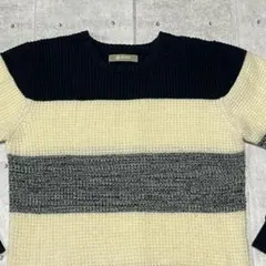 美品 nano＆co ニット セーター ボーダー マルチカラー ナノユニバース